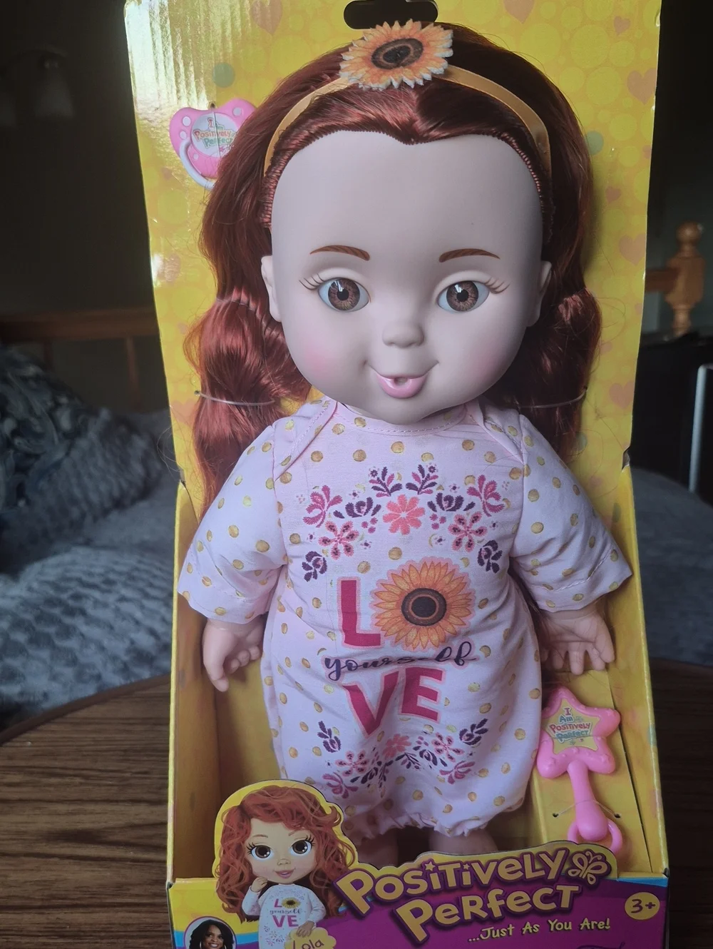New In Box Positively Perfect .  Red-Head Baby Doll - Pink Outfit For Ages 3+